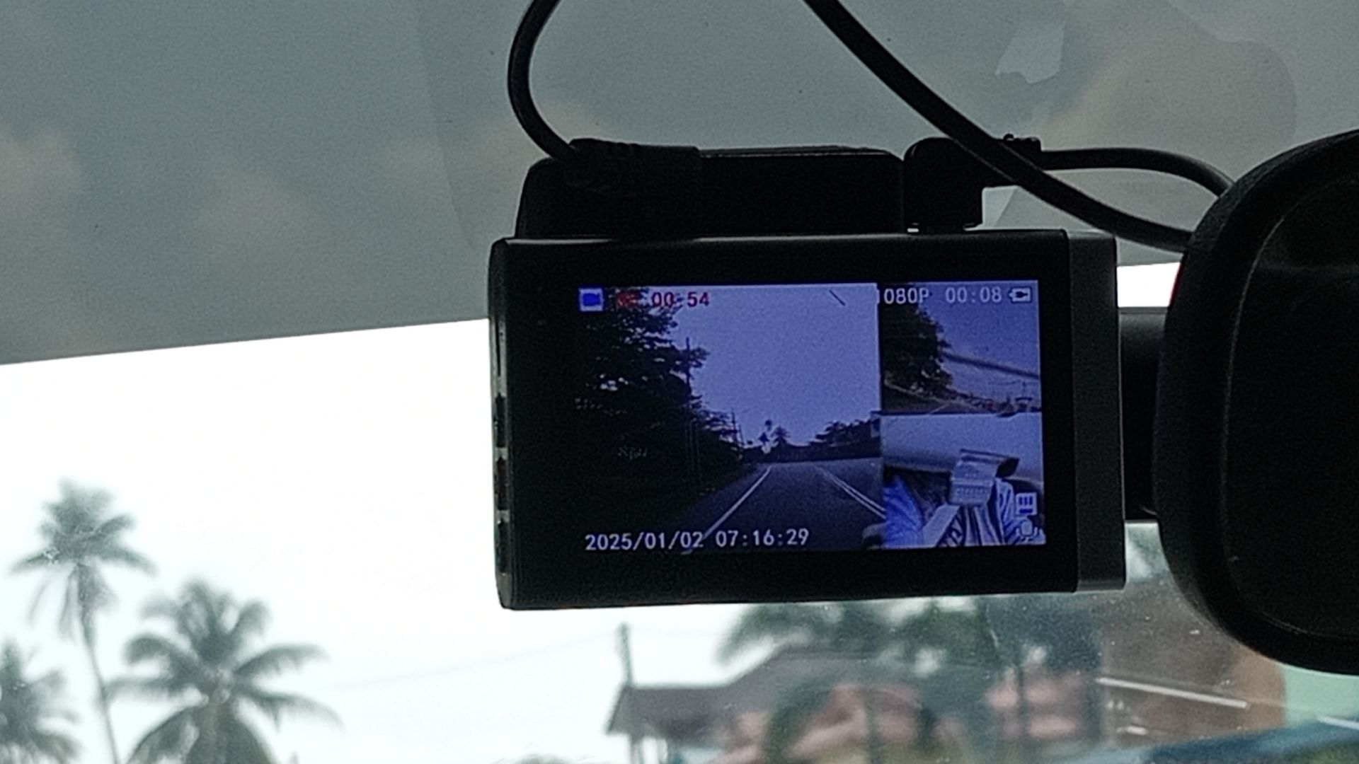 A Car dashcam in Toyota Wish 1st gen. Taken in June 2026.
