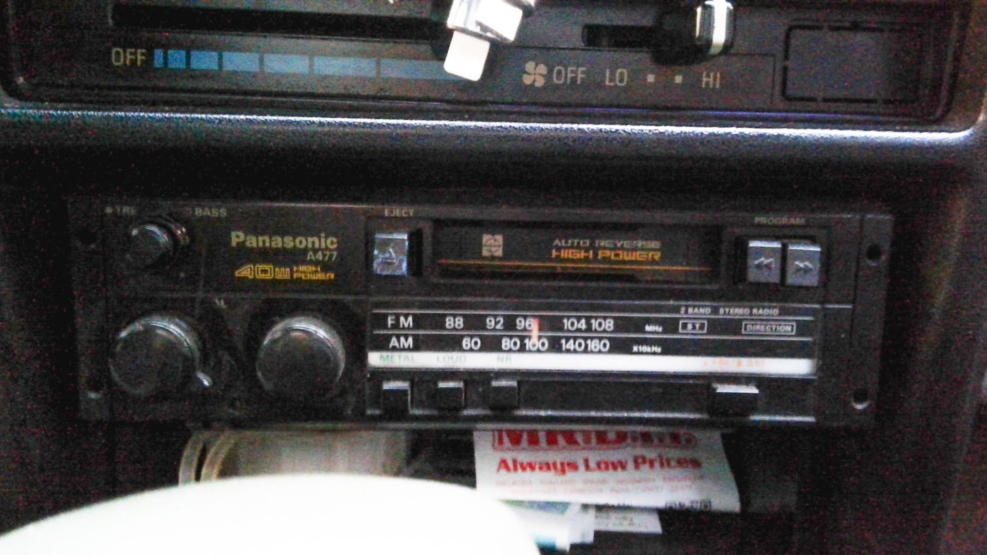 Panasonic (National) A477 Hi-Power Original Car Audio FM & AM Radio Cassette Player In-Dash Units