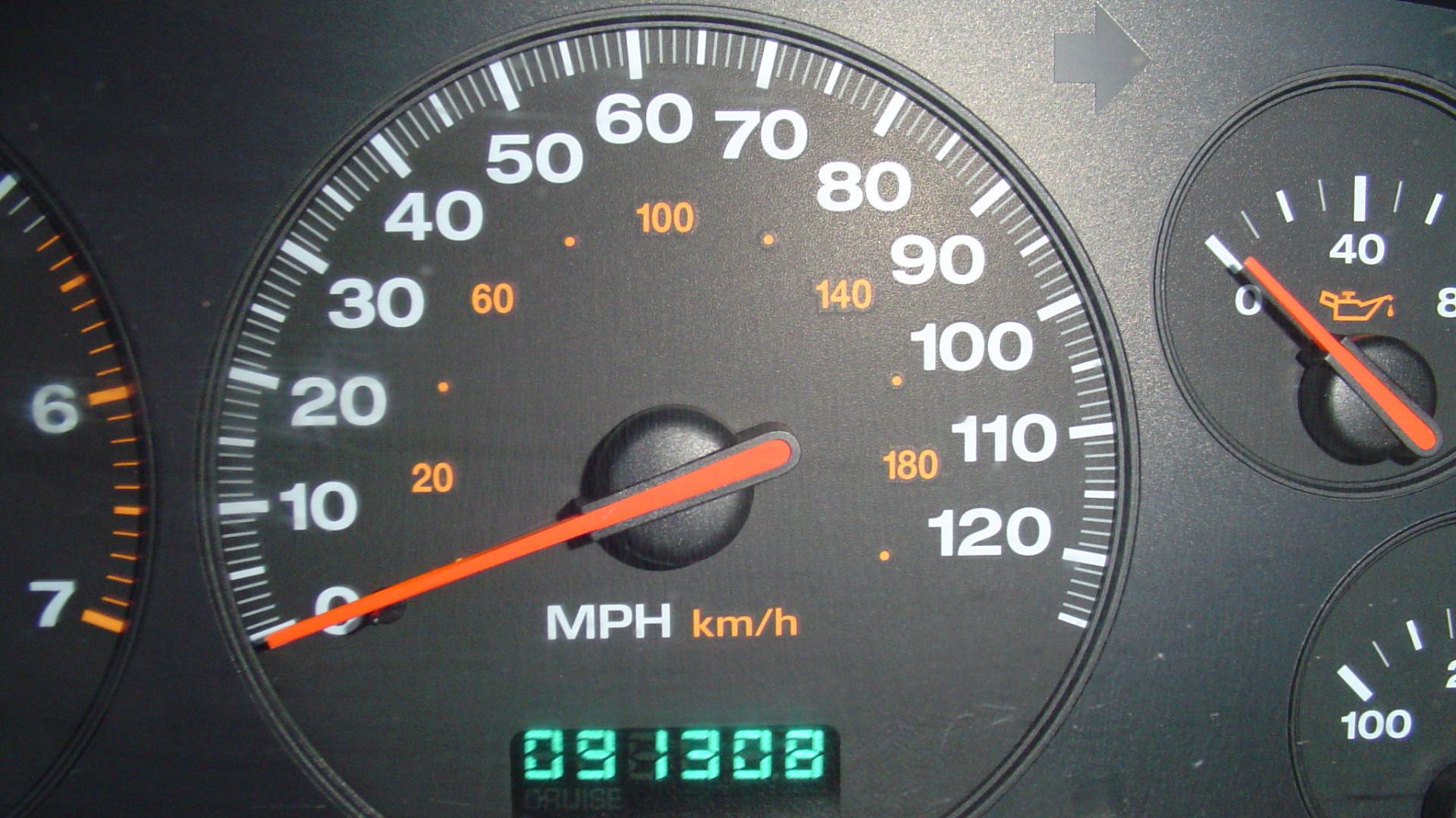 LCD Digital Odometer Blue Display from 2000 Jeep Grand Cherokee Laredo.