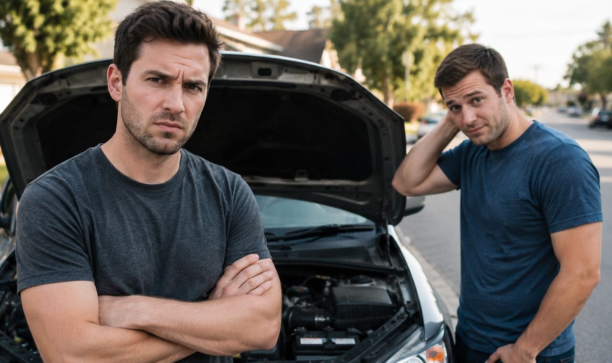 Car trouble in the neighborhood