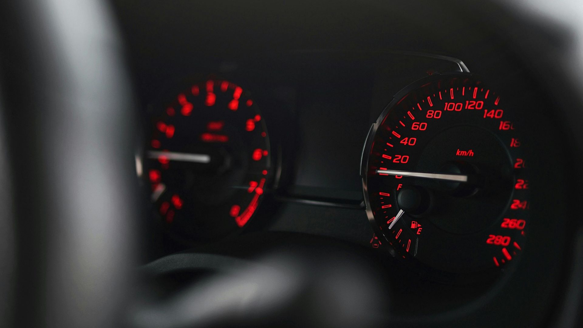 black car instrument panel cluster