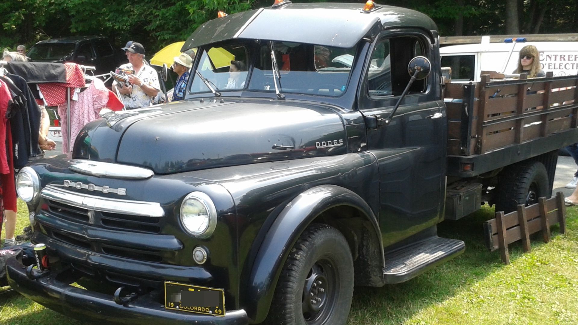 1949 Dodge B-Series photographed in Rigaud, Quebec, Canada at the 2014 Rassemblement Rigaud car show.
