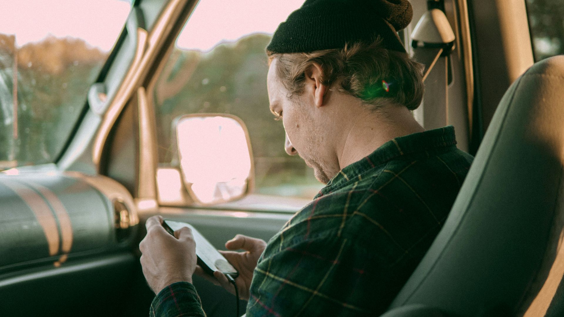man holding smartphone
