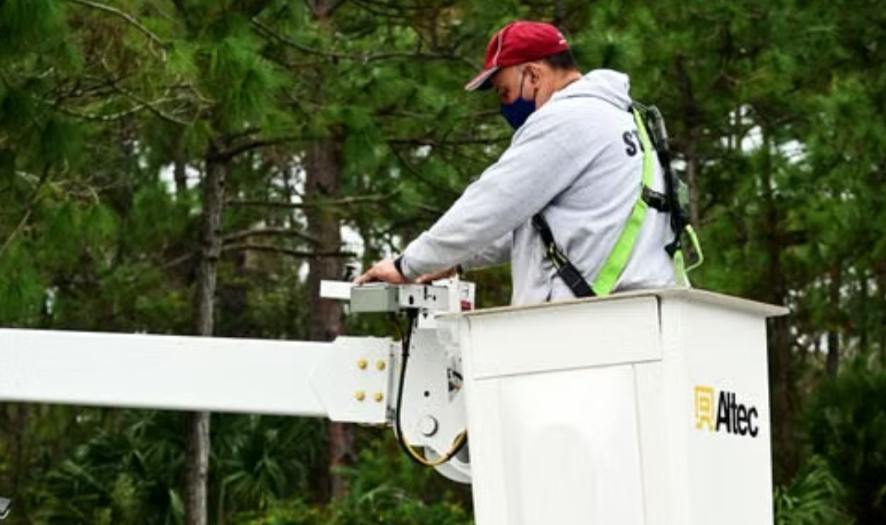 a-man-on-a-bucket-truck