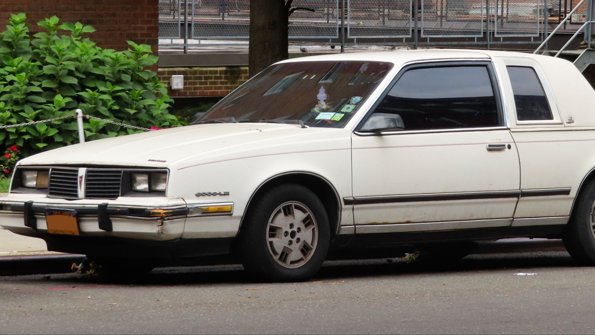 A 1984 Pontiac 6000 LE Coupe photographed in Flushing, Queens, New York, USA