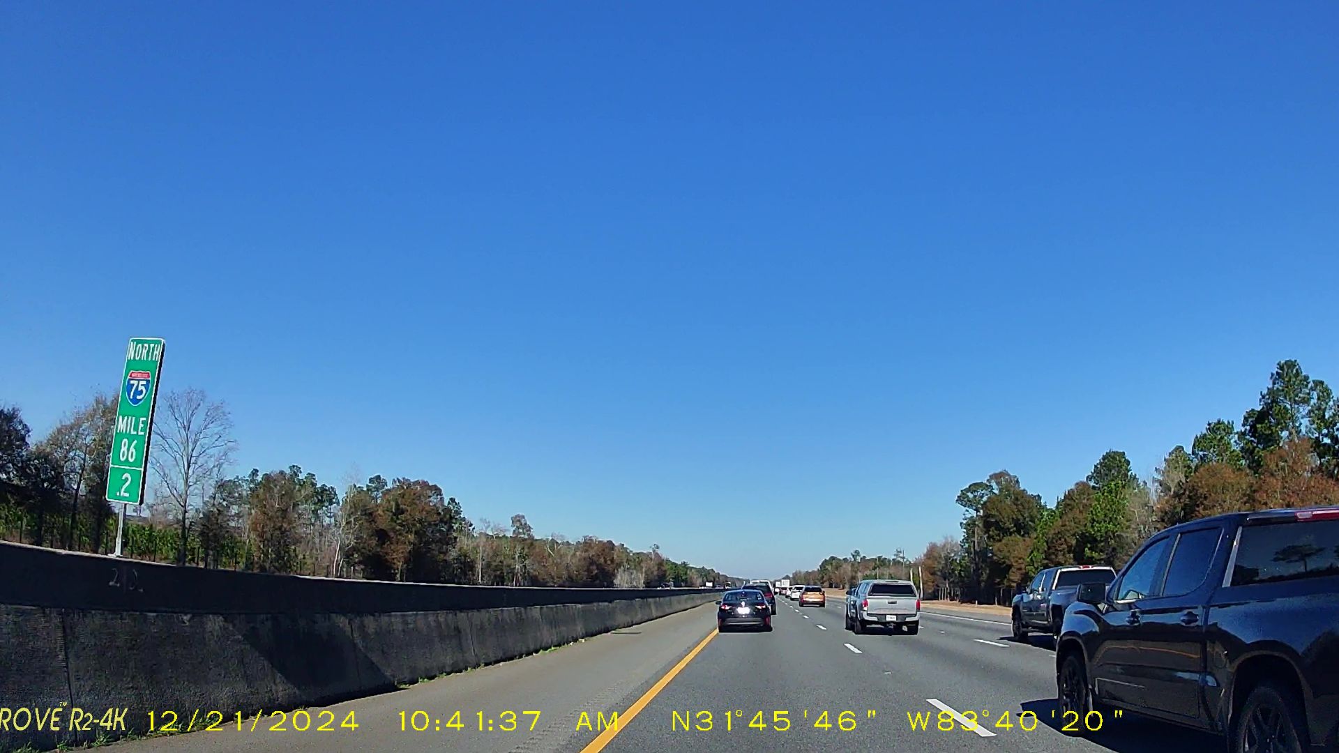 Georgia I75nb MM86.2, Turner County, Georgia