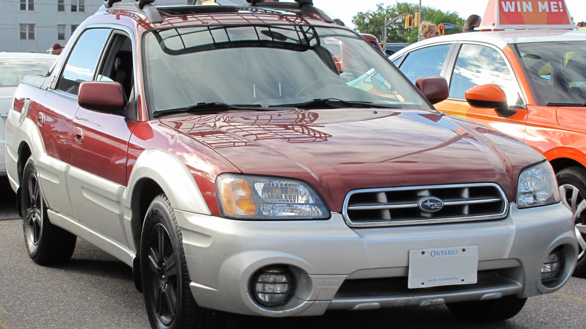 2003 Subaru Baja photographed in Sault Ste. Marie, Ontario, Canada at the 2022 Queen Street Cruise.