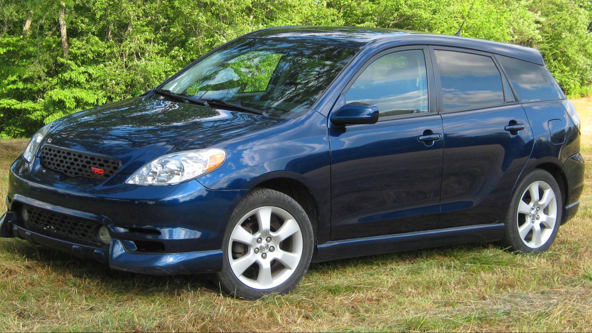 2004 Toyota Matrix XRS in Indigo Ink Pearl, shown with optional TRD grille