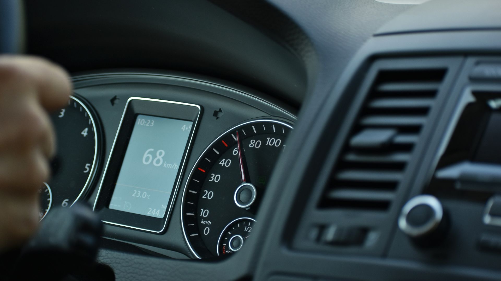 black car instrument panel cluster