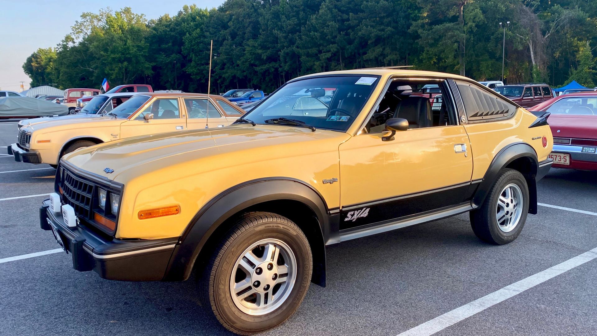 AMC Eagle SX/4, an all-wheel-drive subcompact car made by the American Motors Corporation (AMC) from the 1981 through 1983 model years. Based on the AMC Spirit platform, this is the small, liftback version in the Eagle line. The Sport Package on the SX/4
