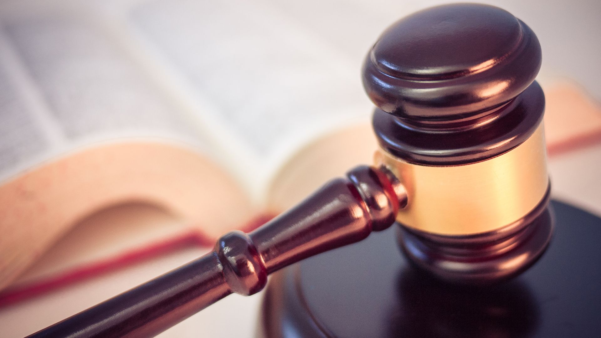 Legal Gavel & Open Law Book.