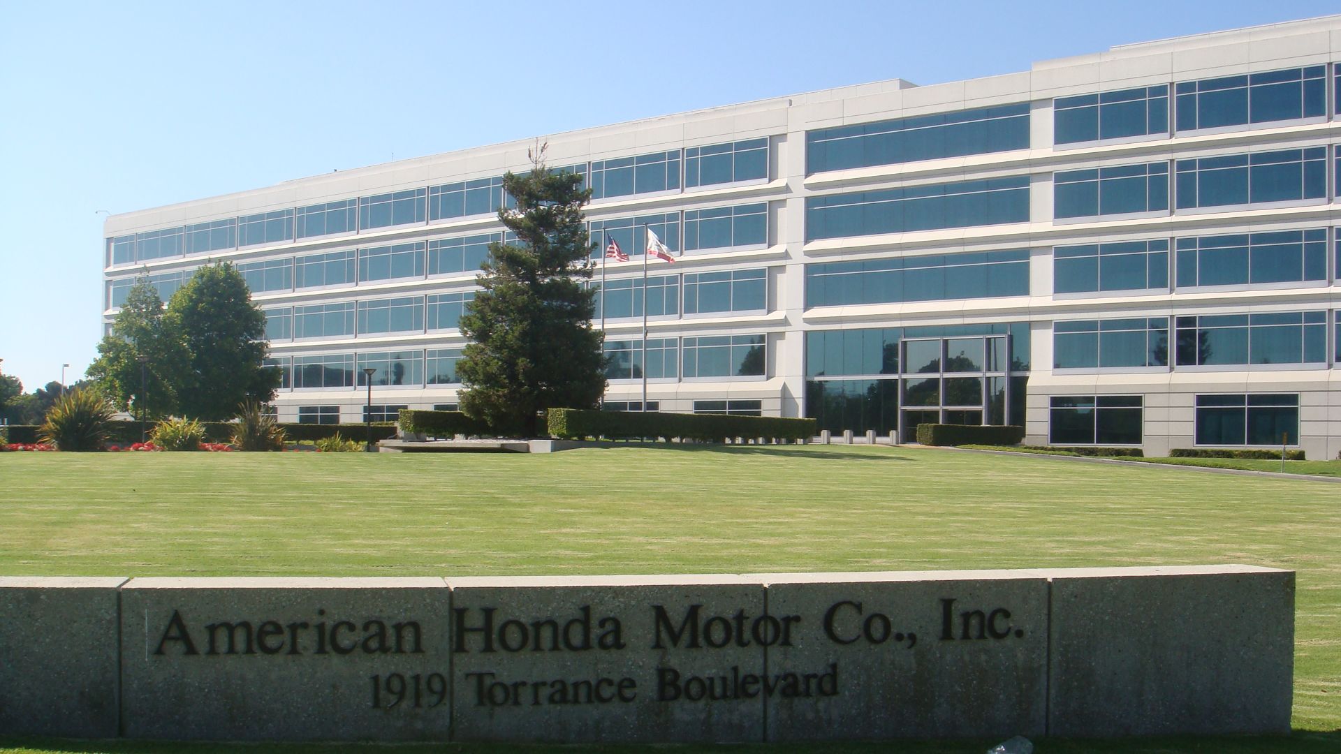 I took this picture myself on August 30, 2010, standing outside of the American Honda Motor Company, Inc. building in Torrance, California.