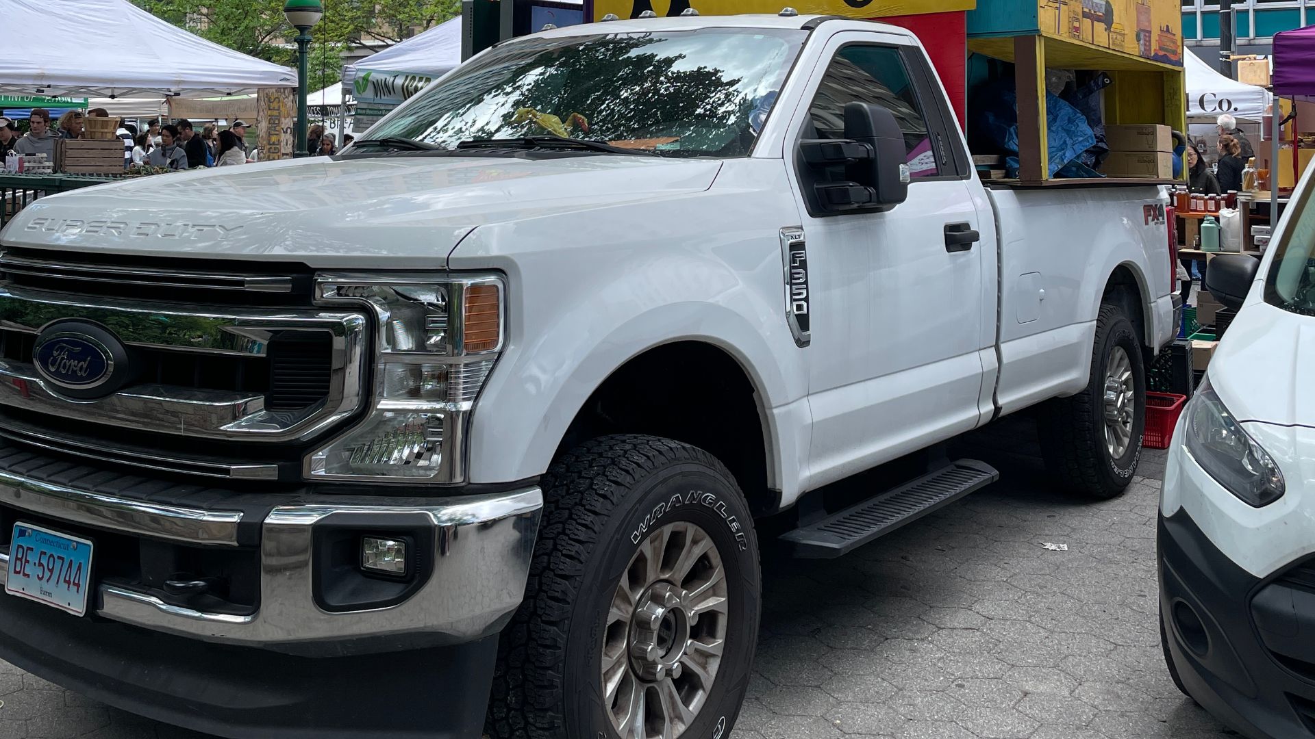 Andrew's Honey's Ford F-350 pick-up truck, Union Square Greenmarket, Manhattan, May 11 2024
