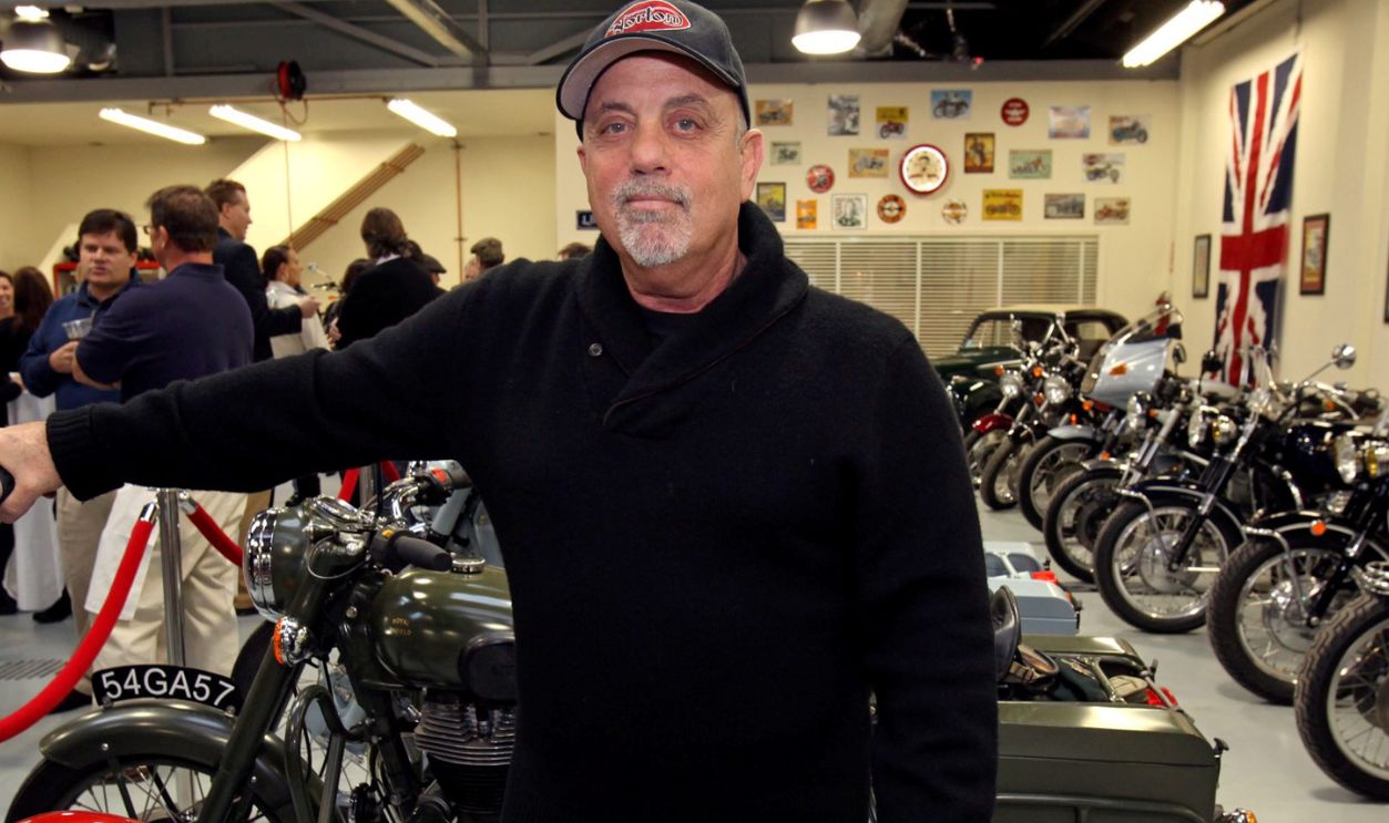 Billy Joel at his motorcycle shop on Long Island in 2010