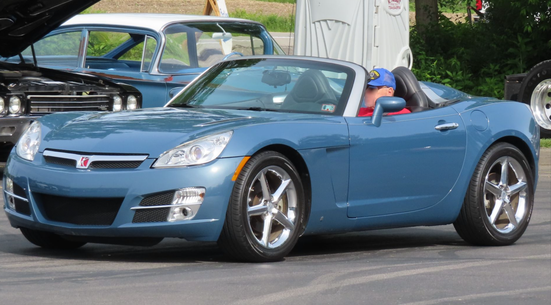 2008 Saturn Sky photographed at the New Castle School of Trades 7th Annual Car & Craft Show in New Castle, Pennsylvania. Finished in Bluestone.