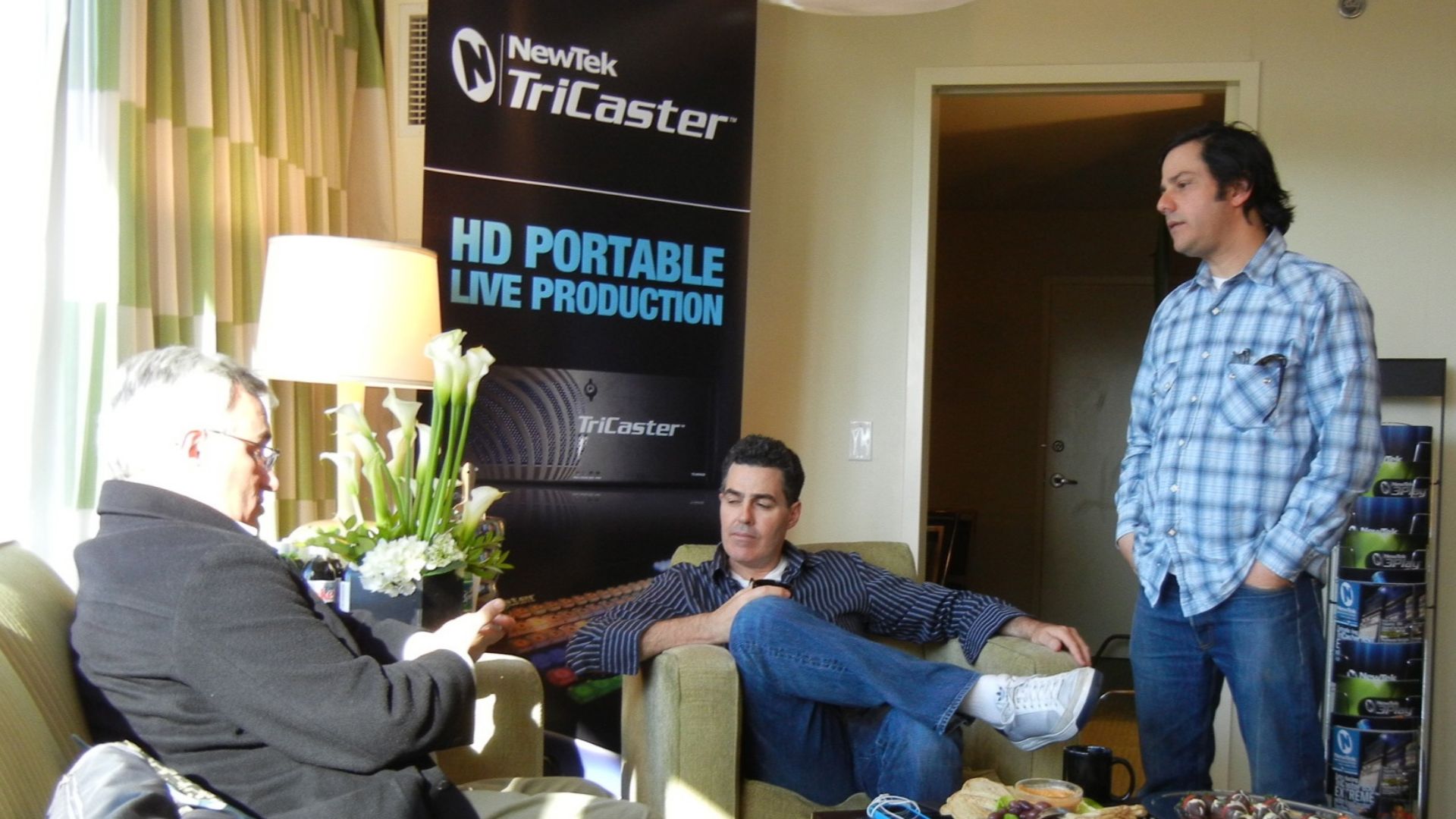 Leo Laporte visits with the ACE Team, Adam Carolla and Donny Misraje in the Broadcast Minds Green Room.