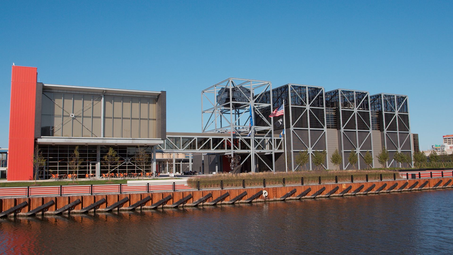 The Harley-Davidson museum in Milwaukee, Wisconsin