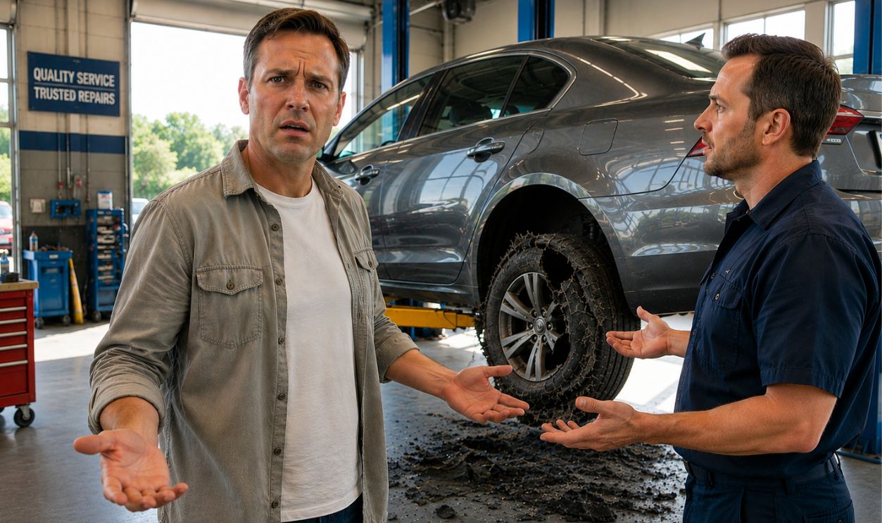My mechanic says I should replace all four tires because one can't be repaired