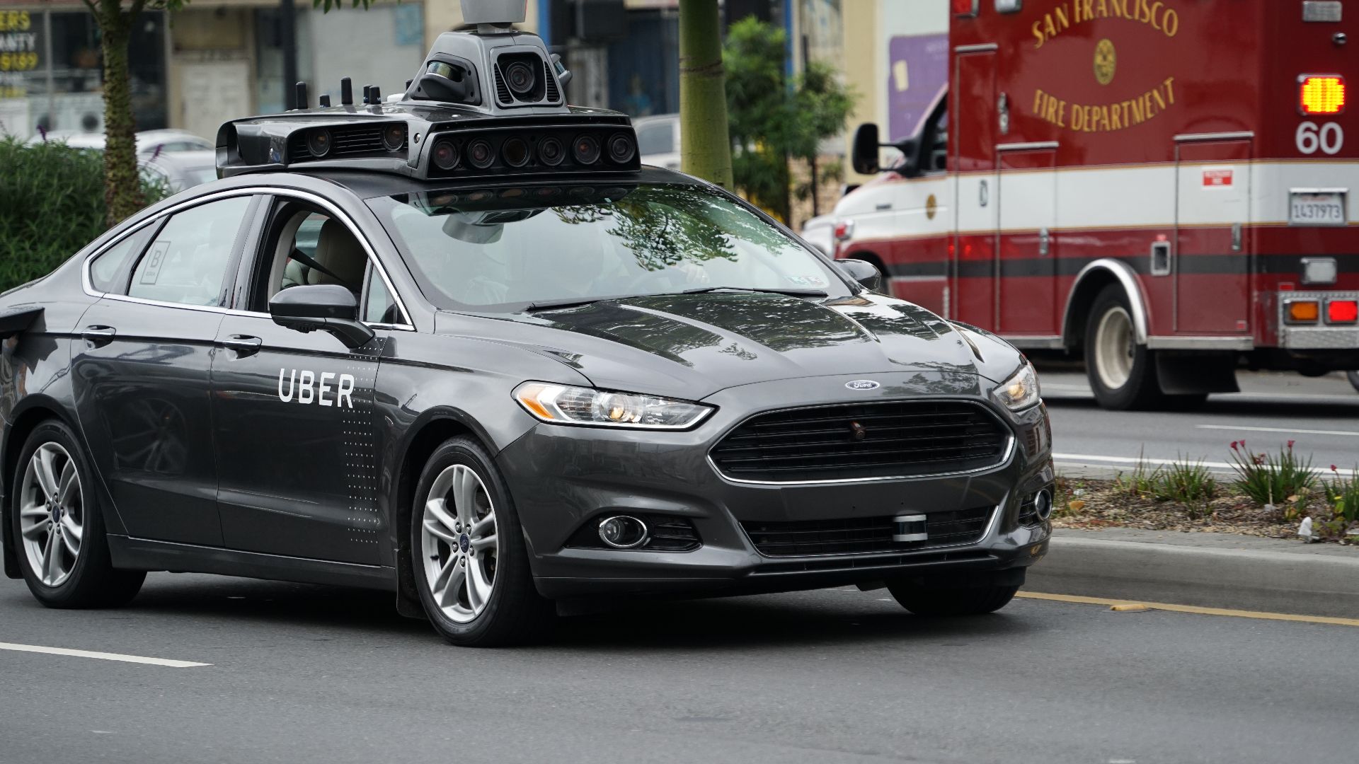 Uber autonomous vehicle prototype spotted in San Francisco.