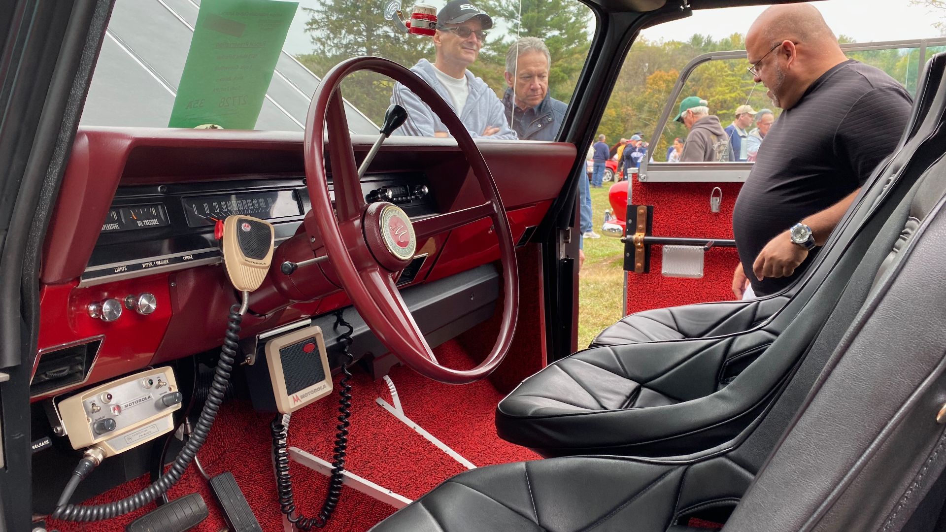 1973 Mohs SafariKar - 1 of 3 built by Mohs Seaplane Co. of Madison, Wisconsin. The chassis is International Harvester with an aluminum body covered in vinyl. The doors open outward on 4 rods and egress from the front for the three bucket seats in the fron
