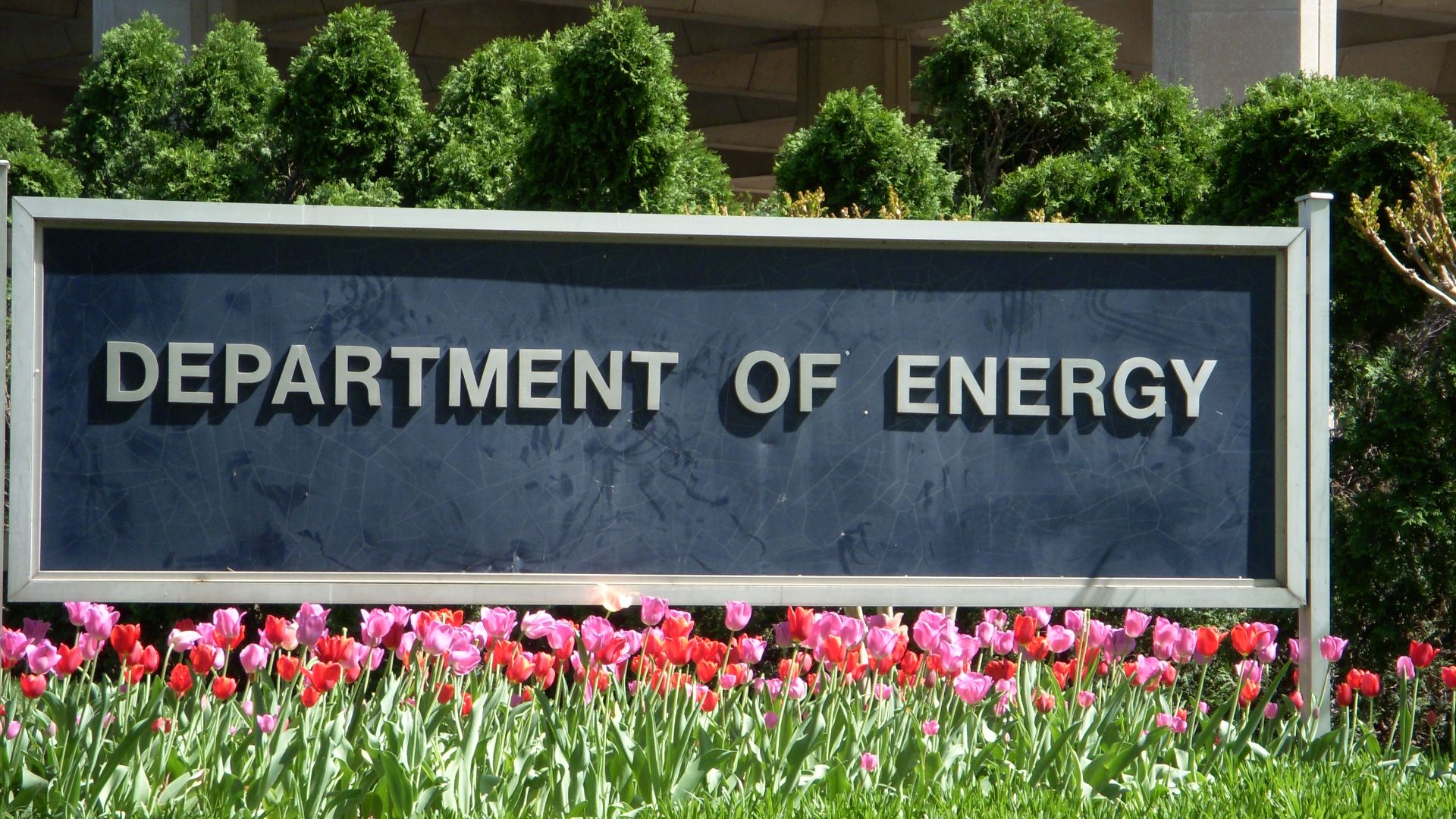 Sign at the James V. Forrestal Building — for the headquarters of the United States Department of Energy (DOE), in Southwest Washington, D.C.