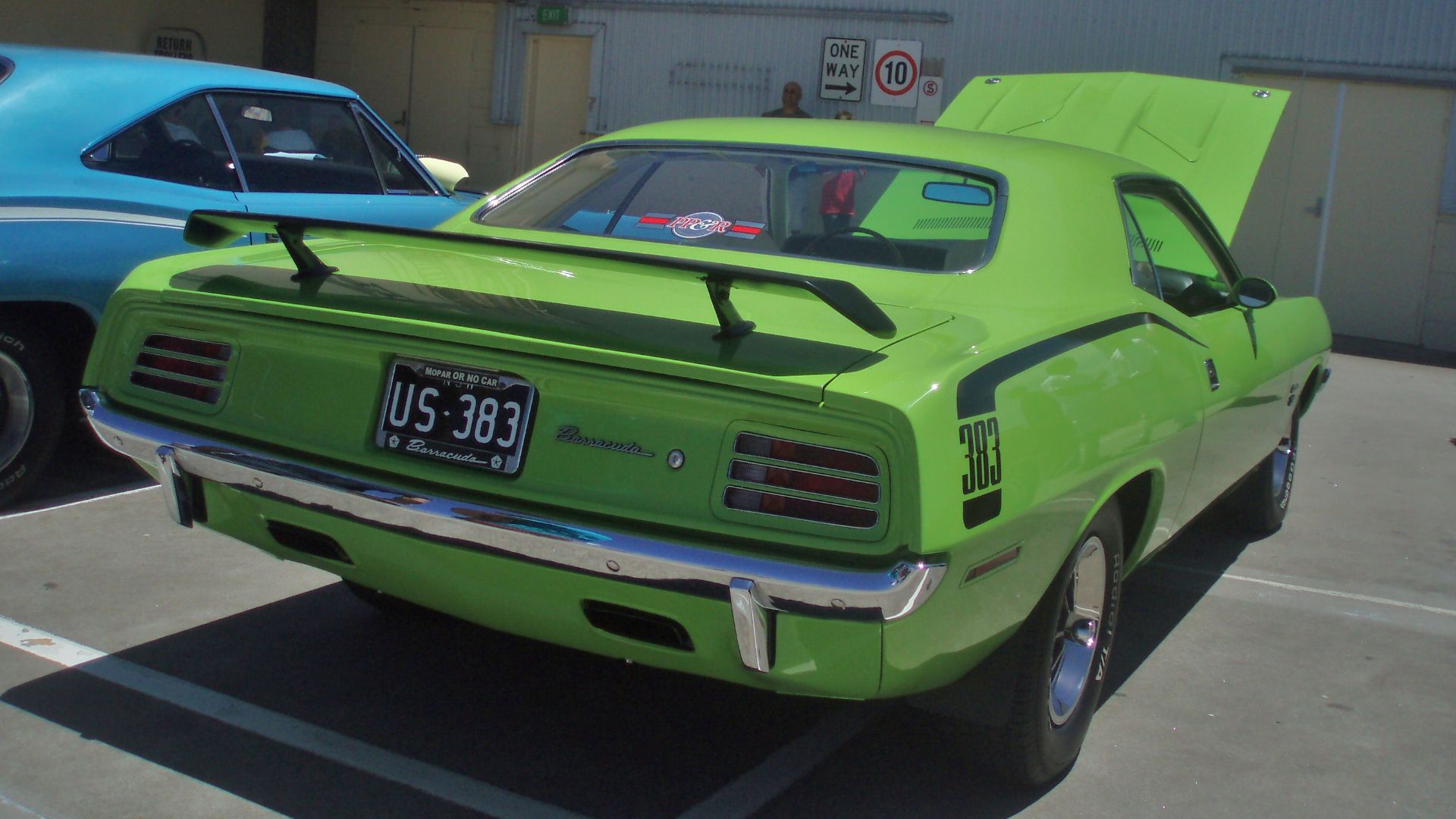 1970 Plymouth Barracuda 383 coupe. Taken at the 2009 New South Wales All American Day, held at Castle Towers Shopping Centre, Castle Hill, Sydney.