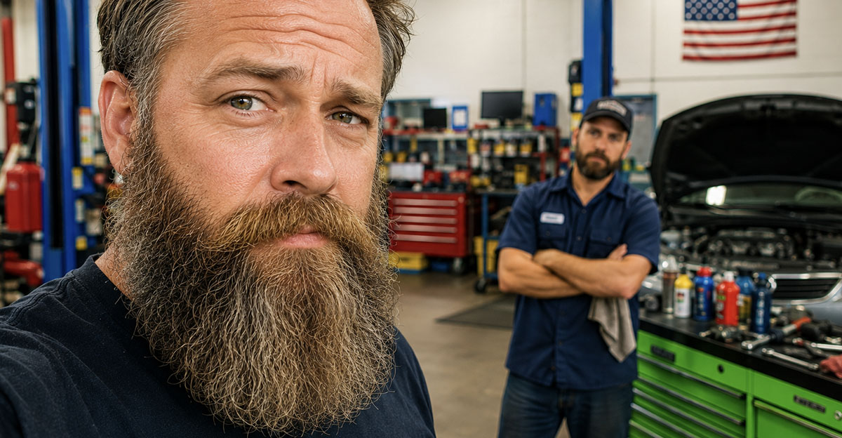 Man at a mechanic shop