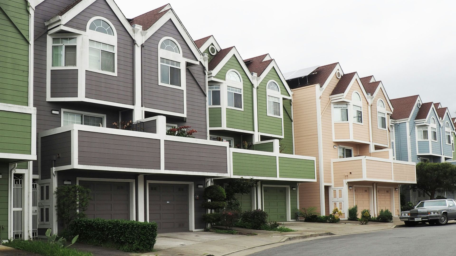 line of houses during day