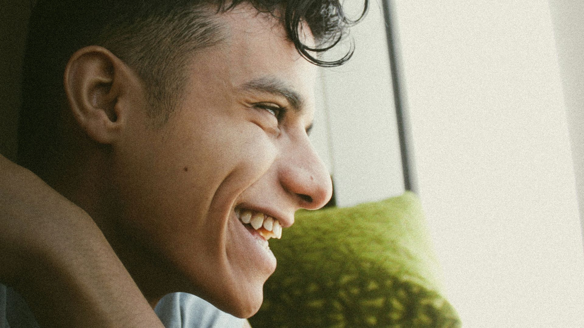 a man with a green substance on his face