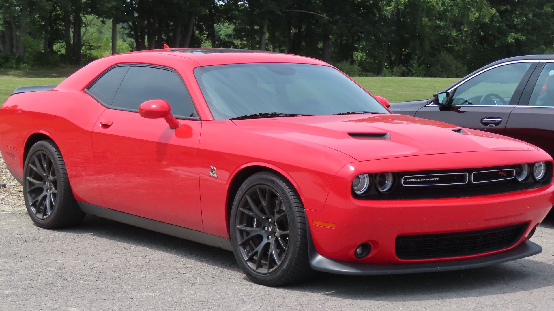2017 Dodge Challenger R/T Scat Pack photographed at the 12th annual Street Scene Car & Custom Bike Show in Austintown, Ohio. Finished in TorRed.