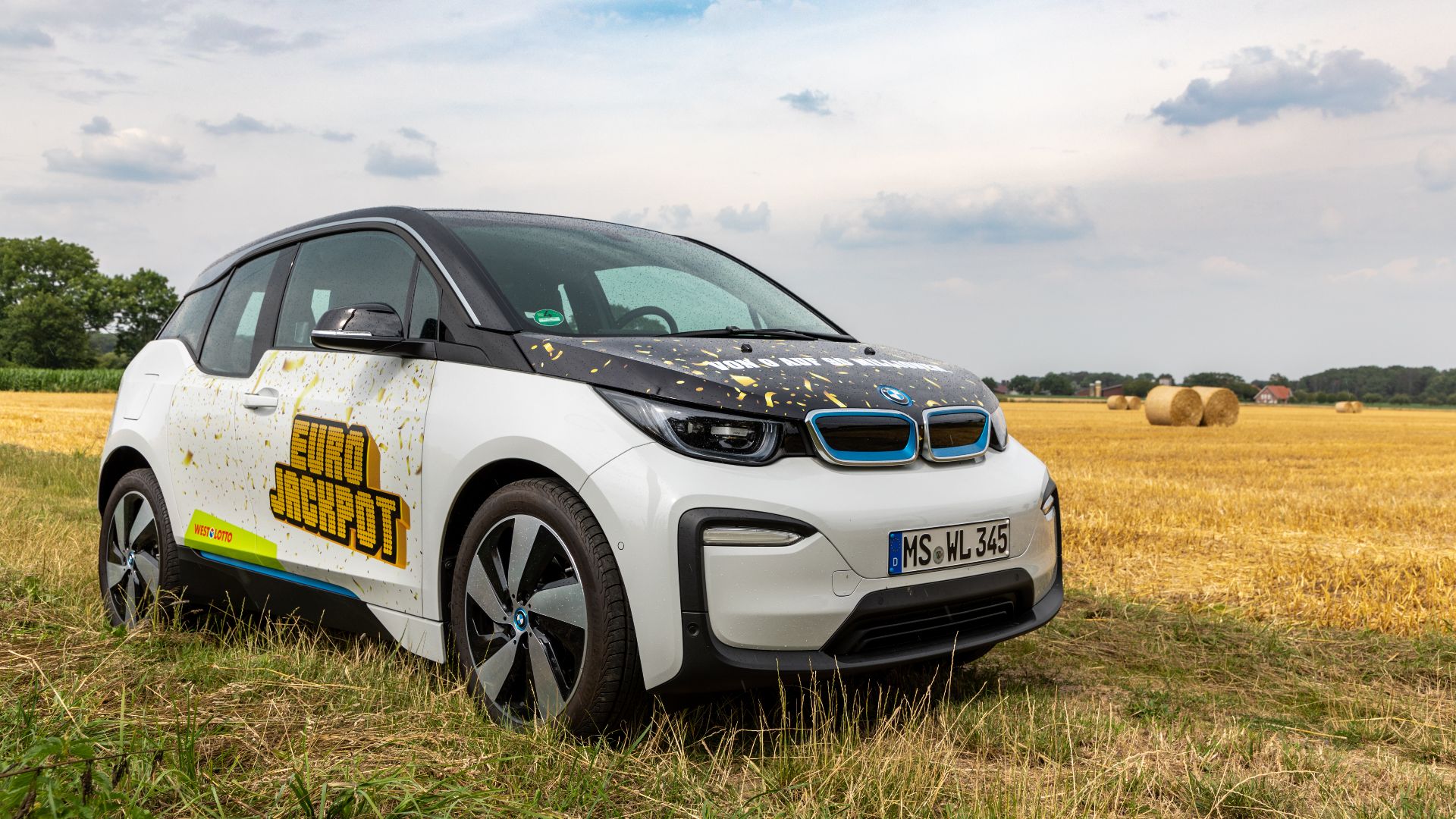 BMW i3 on a dirt road in the Daldrup hamlet, Kirchspiel, Dülmen, North Rhine-Westphalia, GermanyThe BMW i3 is a compact, premium-class, purely battery-powered electric vehicle that was introduced in 2013 and produced until 2022. Designed as an urban, sust
