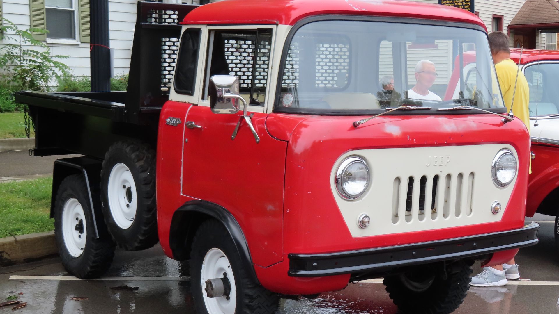 1958 Jeep FC-150 photographed at the 2023 New Brighton Car Cruise in New Brighton, Pennsylvania. Finished in President Red.
