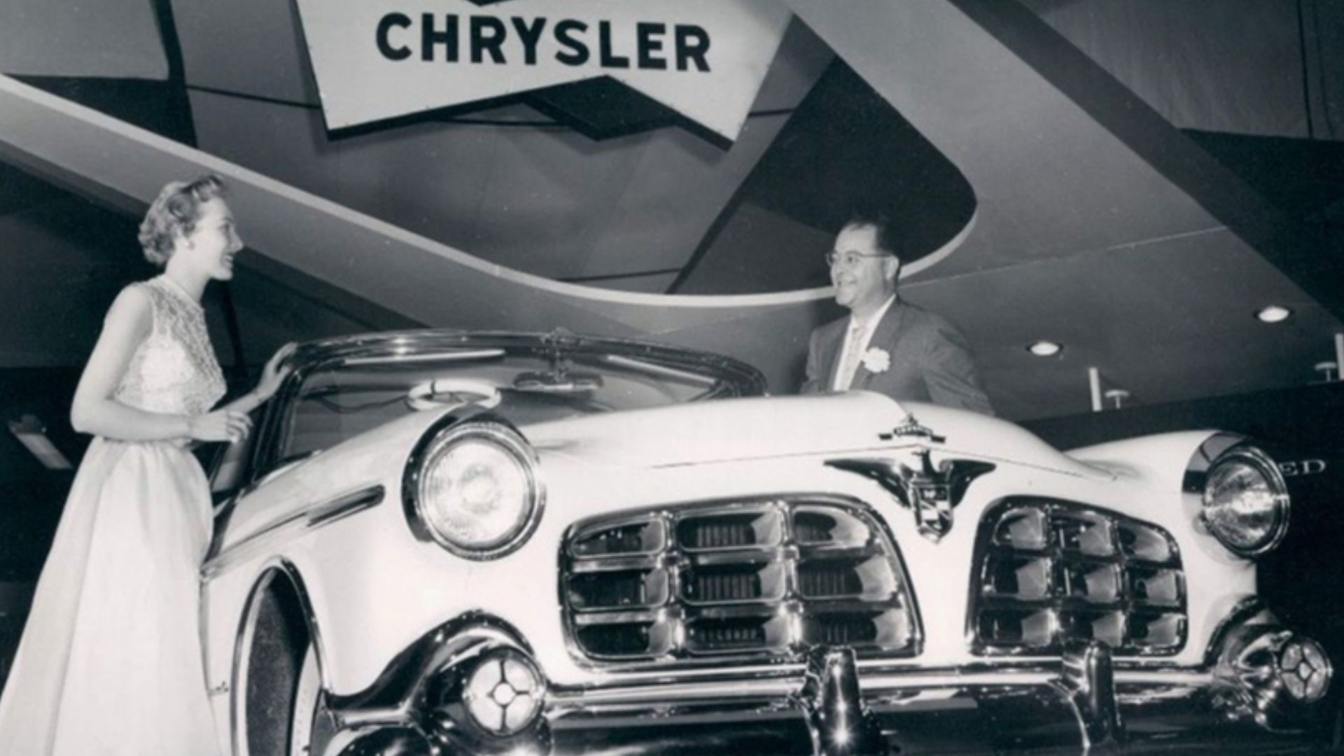 I scanned my original press photo of a 1955 Chrysler Imperial car shown at the 1955 Jan. Chicago Auto Show. I own this original press photo and had won this item on ebay item #280712283857. This scanned image is for the educational purposes only, and for 