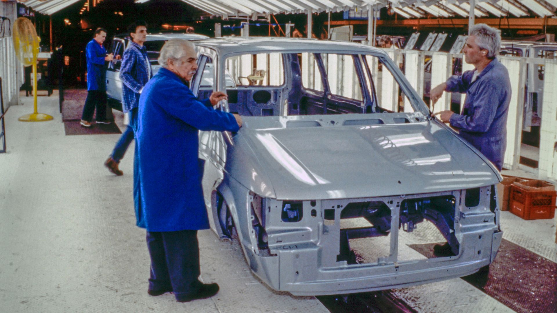 Minivans being assembled at the Windsor Ontario Car Assembly Plant