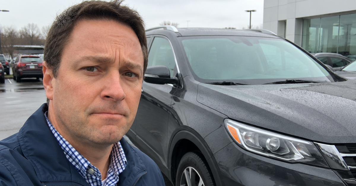 Rainy Dealership SUV Selfie