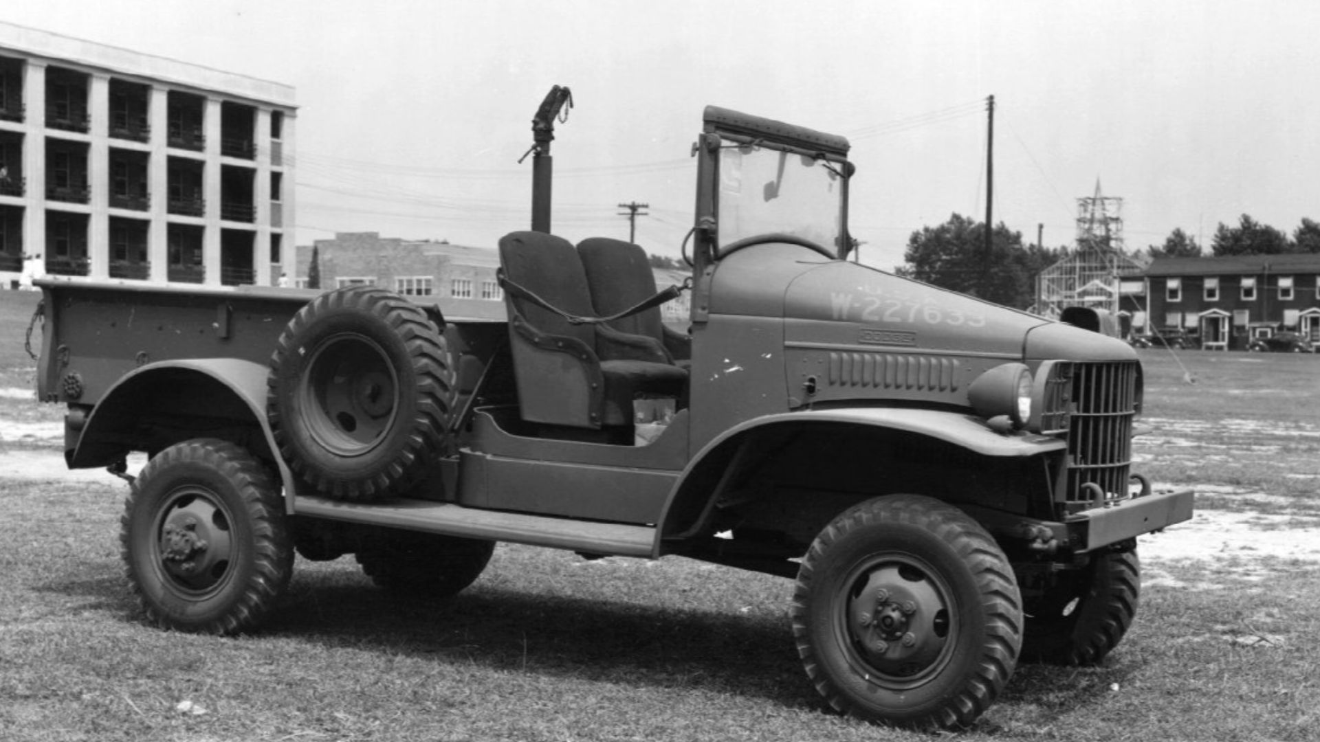 Truck, Carrier, Dodge Weapon, without Winch, 1/2 ton, 4x4. the U.S Ordnance Department Administrative and Tactical Vehicles per QMC Contract.nr, 1940 through 1 January 1944 (Dodge T-211) identifies registration number 227633 (or 227639?) as a T-211 with e