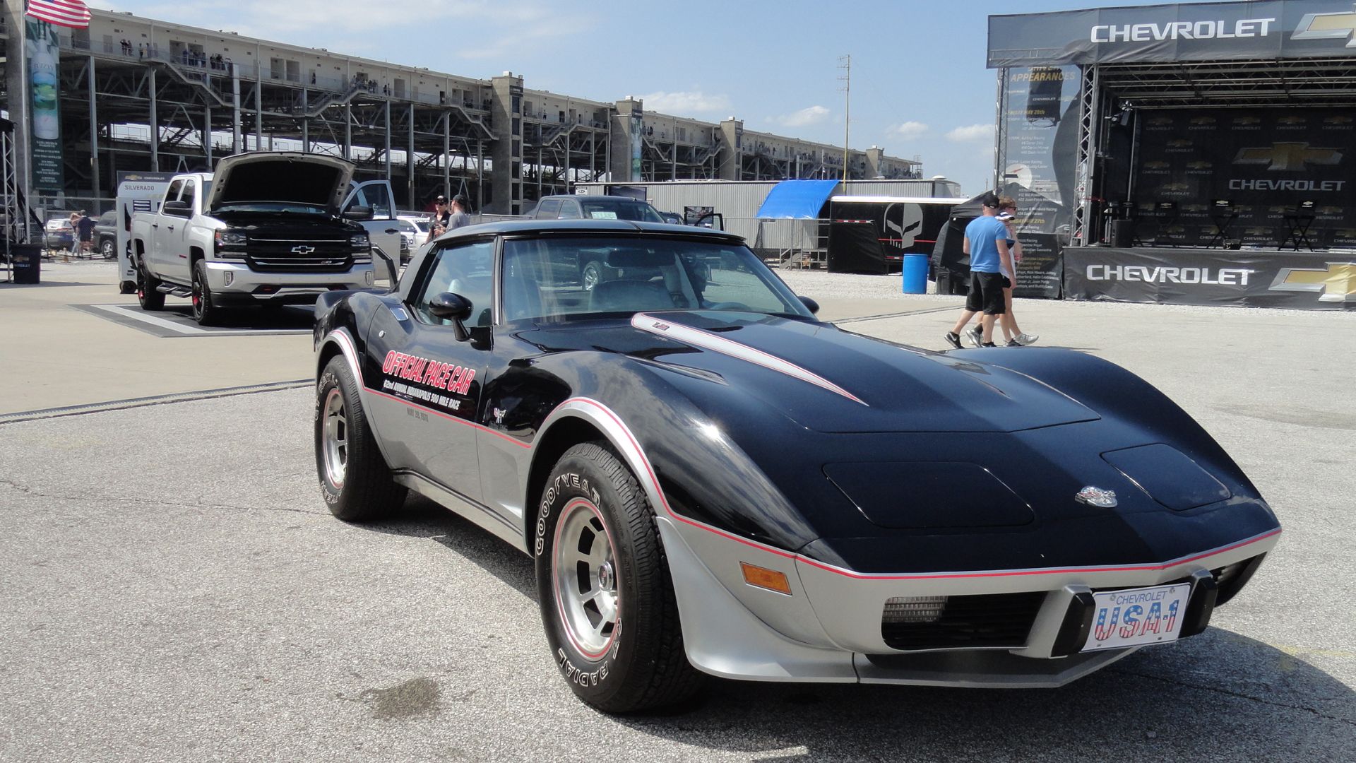 Chevrolet Corvette C3, 1978 Indianapolis 500 pace car at the Chevrolet Corral of the 2017 Indianapolis 500.