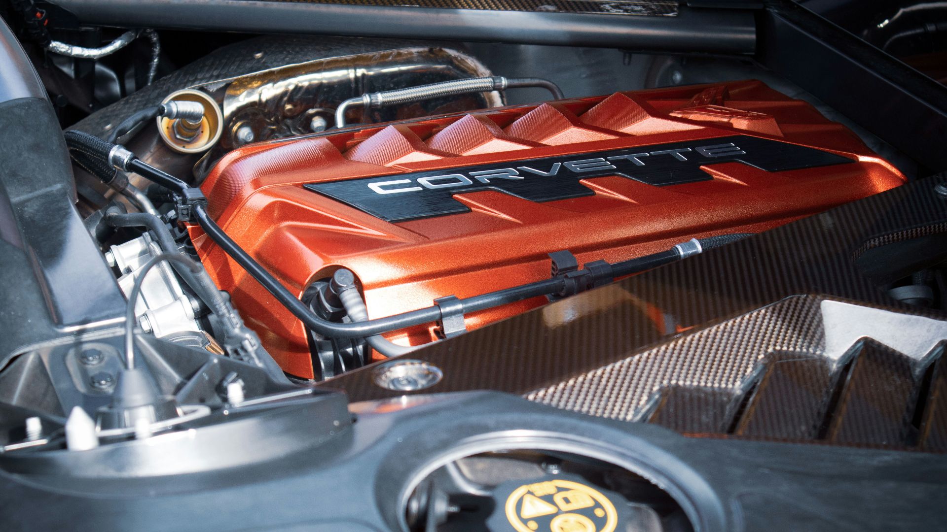 a close up of the engine of a car