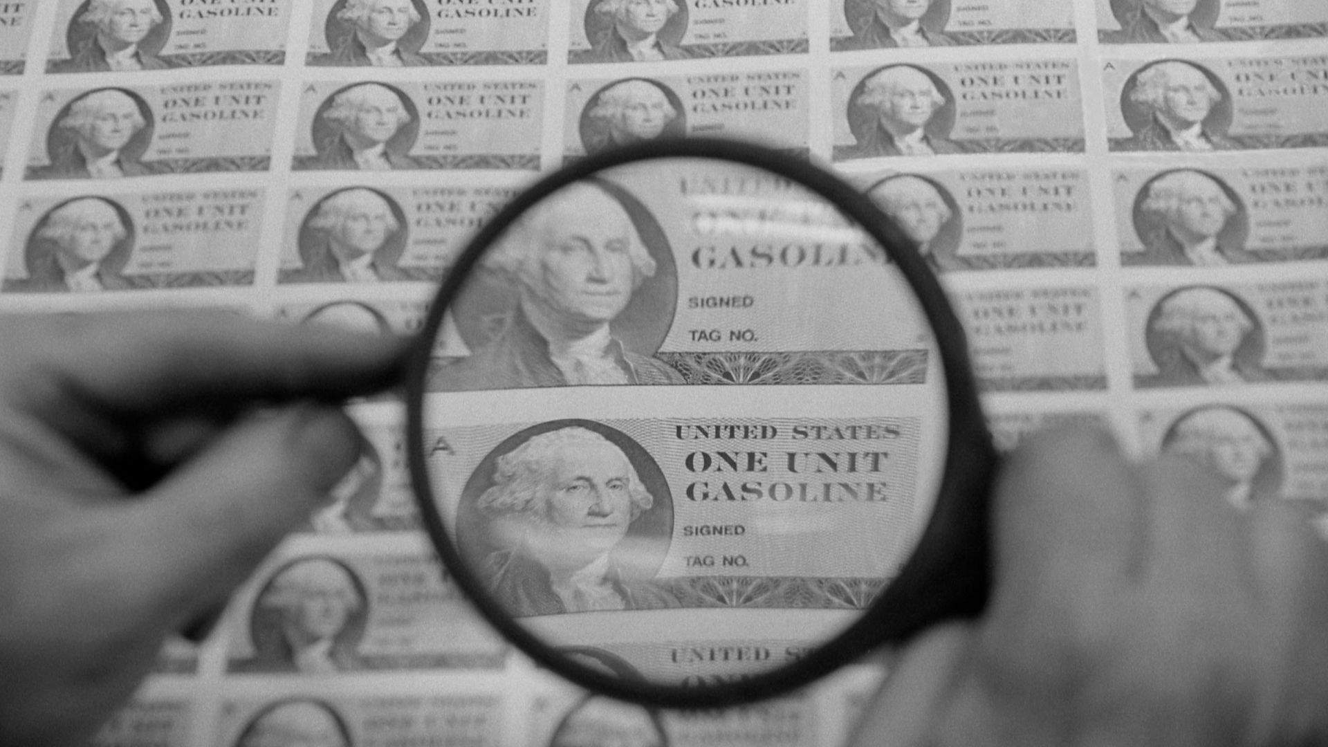 Gas ration stamps being printed as a result of the 1973 oil crisis, U.S. Bureau of Engraving & Printing.
