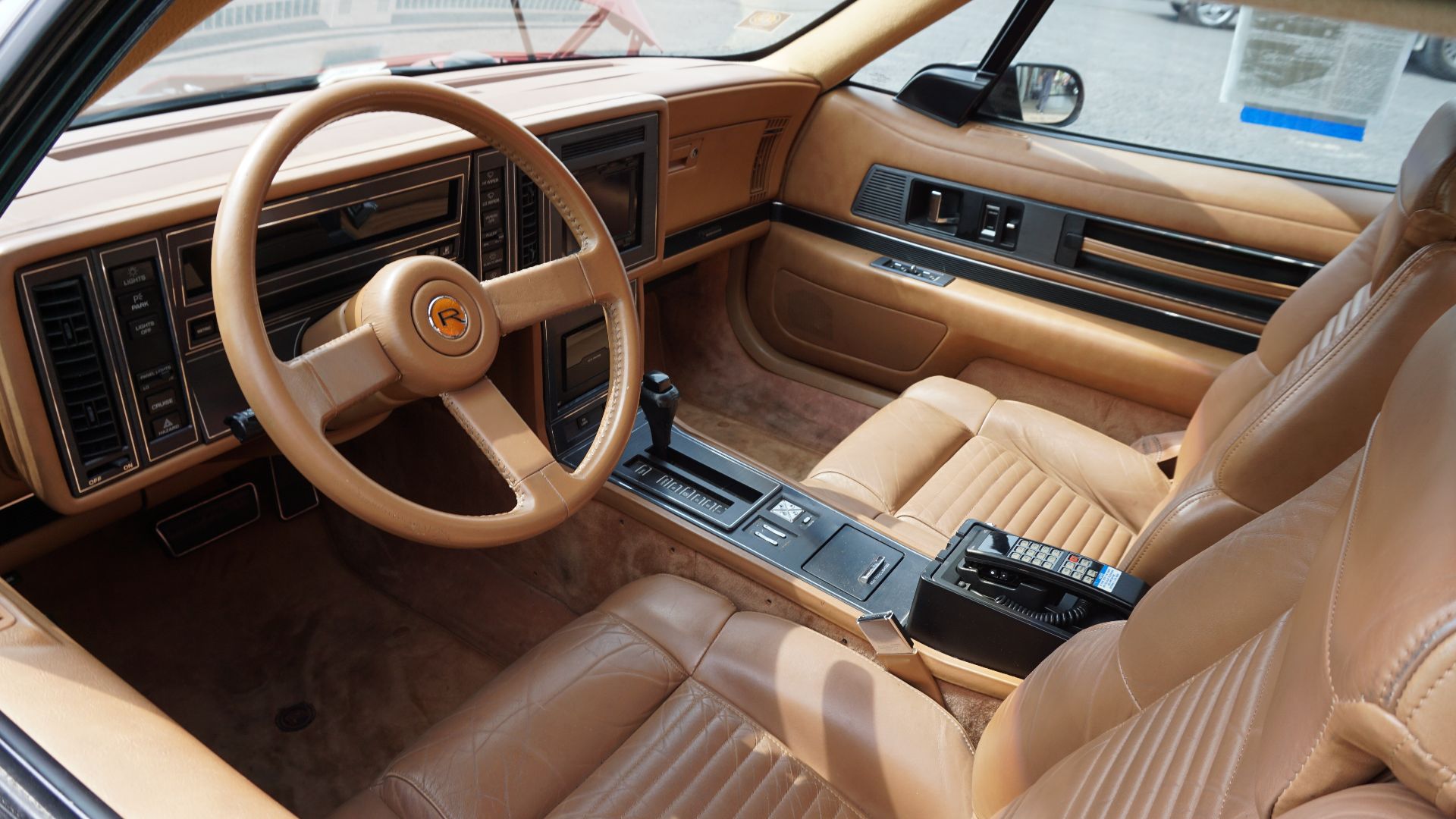 The interior of a 1989 Buick Reatta at the 2016 Northeast Texas Buick and Classic Car Show at Commerce Chevrolet Buick in Commerce, Texas (United States).