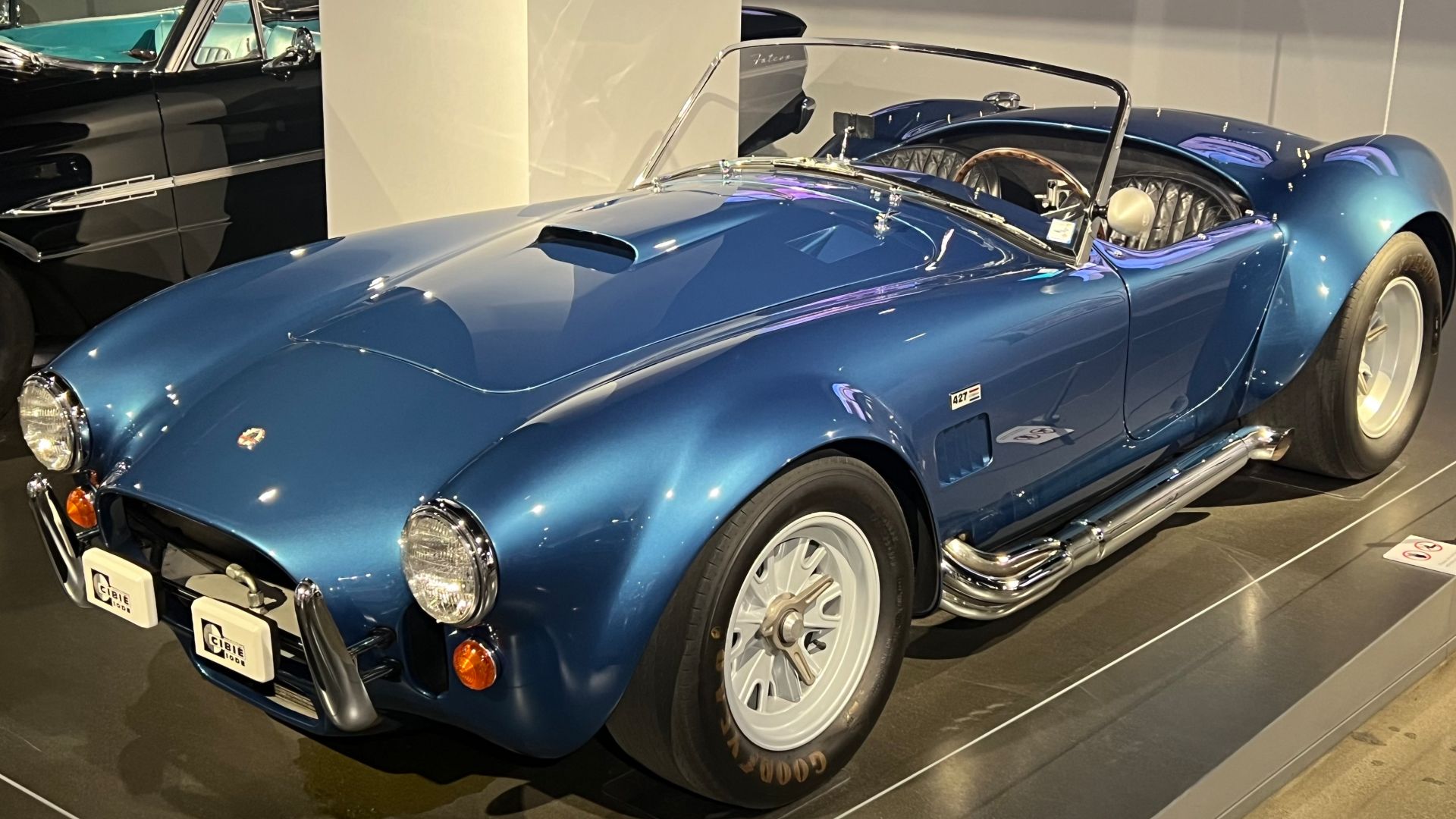 A 1966 Shelby Cobra 427 from The Gumball Rally in the Petersen Automobile Museum.