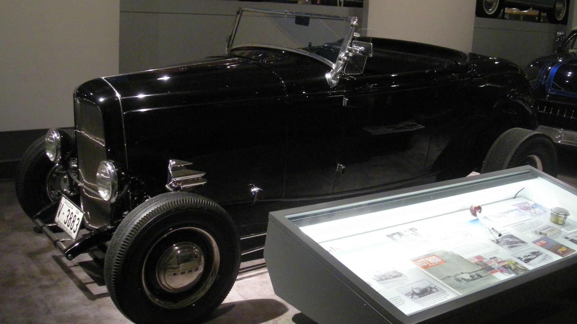 A 1932 Ford roadster on display at the Henry Ford Museum in Dearborn, Michigan (United States).