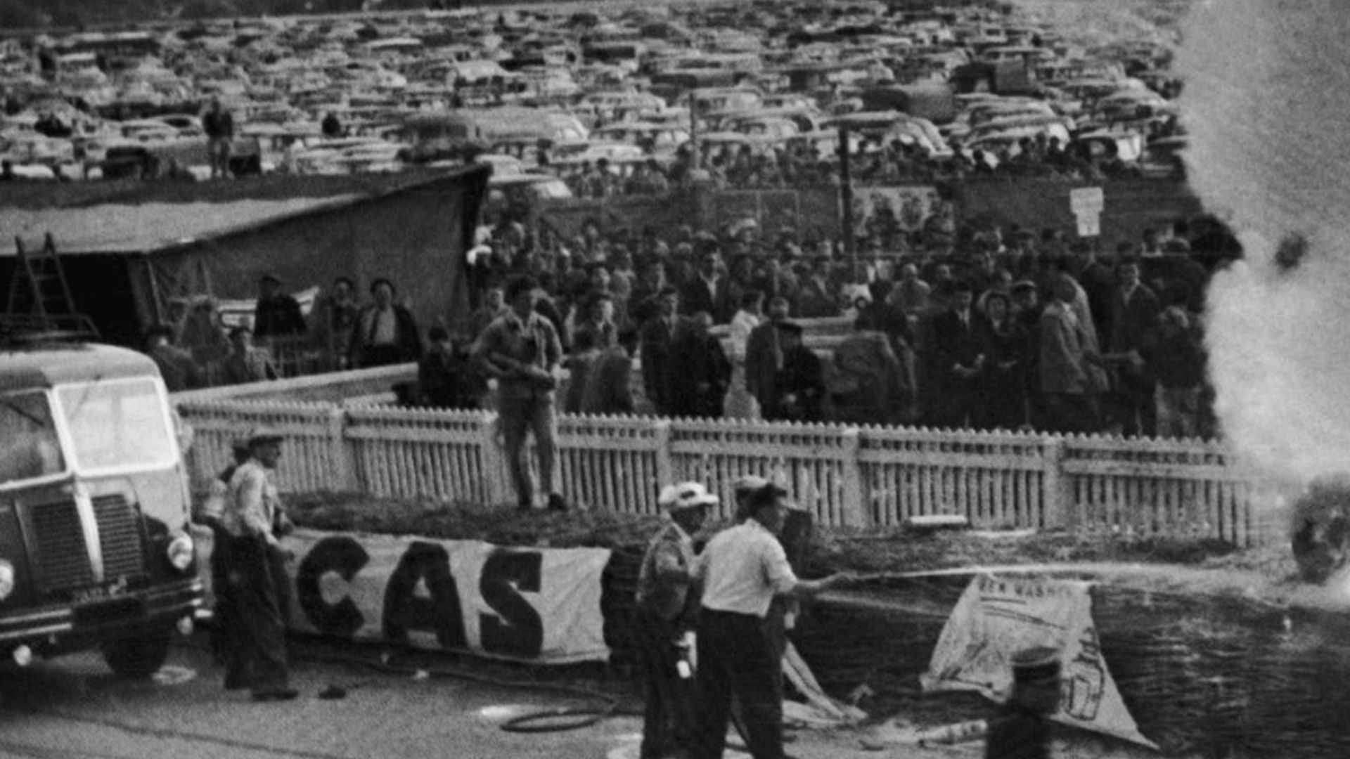 A German Mercedes crashed at the 1955 Le Mans race on June 11, killing driver Pierre Levegh and over 80 spectators.