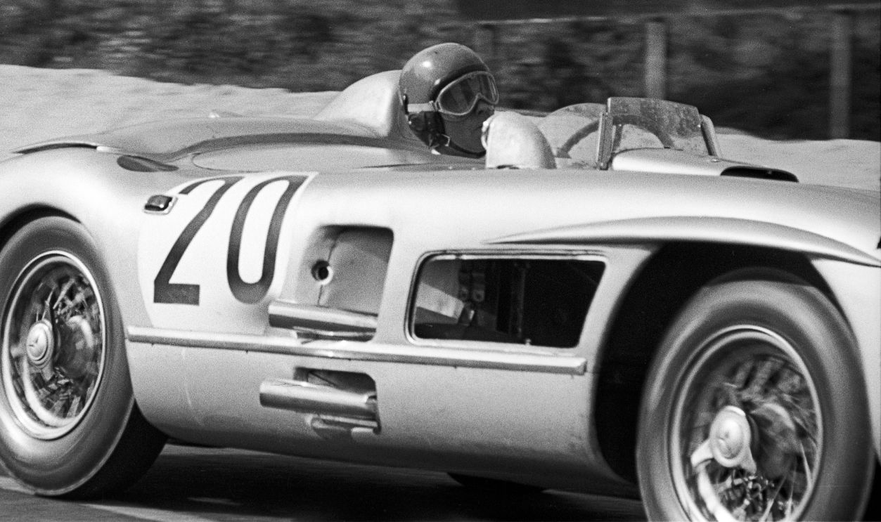Getty Images - 961349706 - Pierre Levegh, Mercedes 300 SLR, 24 Hours of Le Mans, Le Mans, 11 June 1955. Pierre Levegh, the unfortunate Frenchman who lost his life in the tragic accident of the 1955 24 Hours of Le Mans, which saw a total of 84 people being killed.