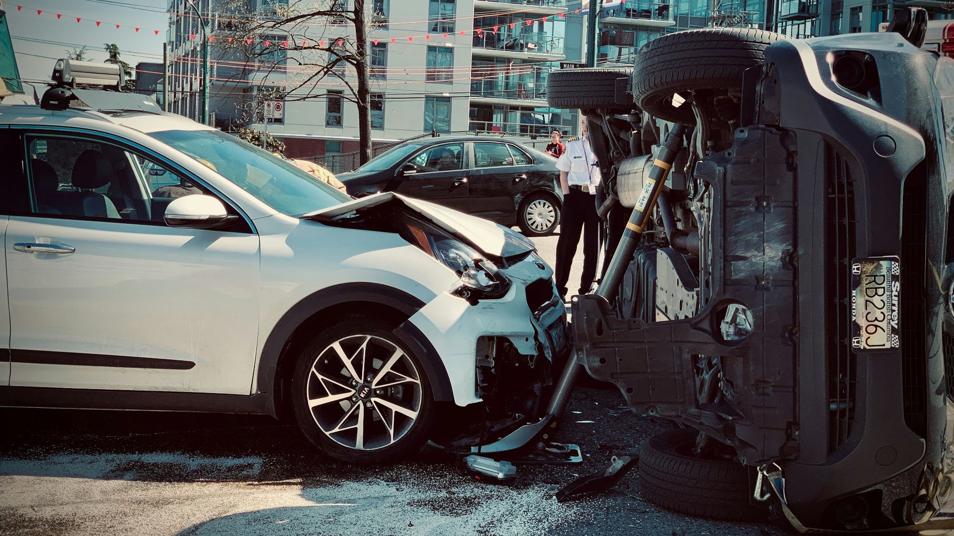 a car that has crashed into another car