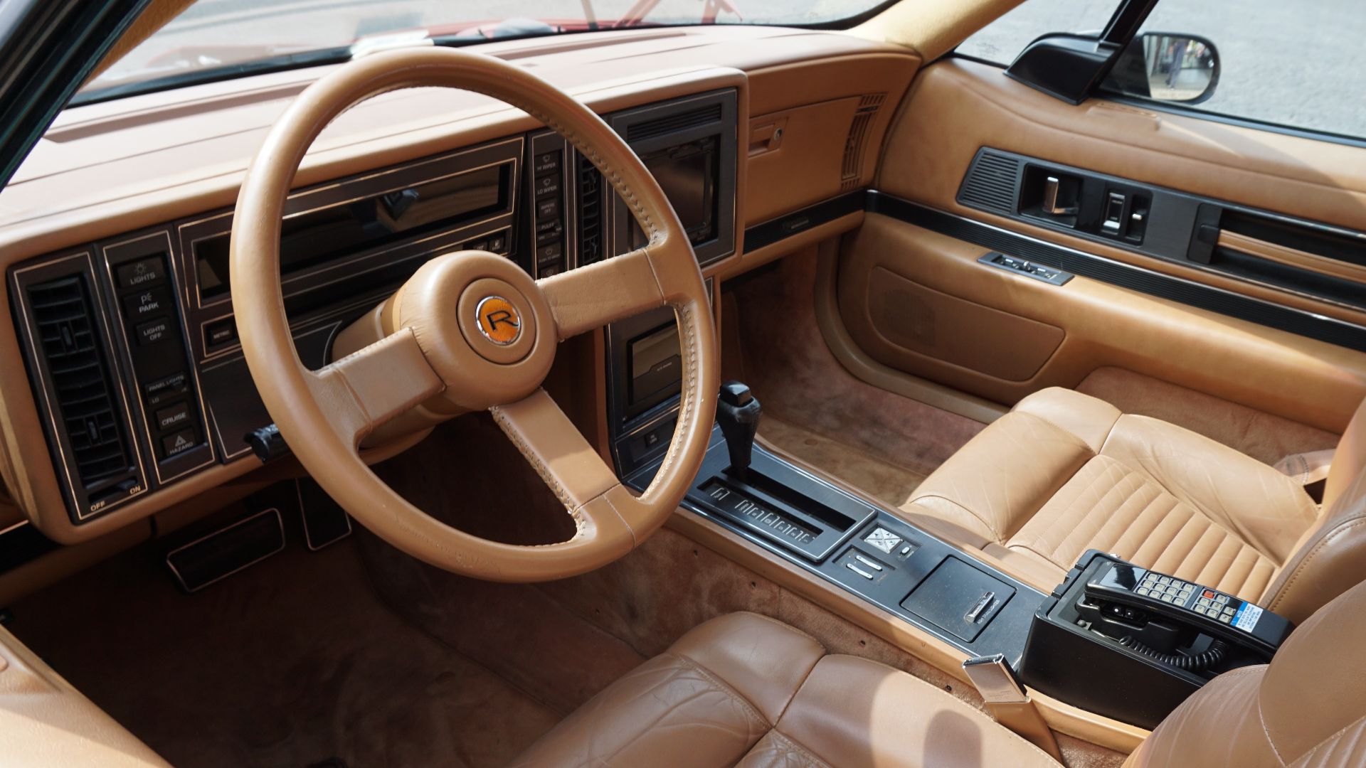 The interior of a 1989 Buick Reatta at the 2016 Northeast Texas Buick and Classic Car Show at Commerce Chevrolet Buick in Commerce, Texas (United States).