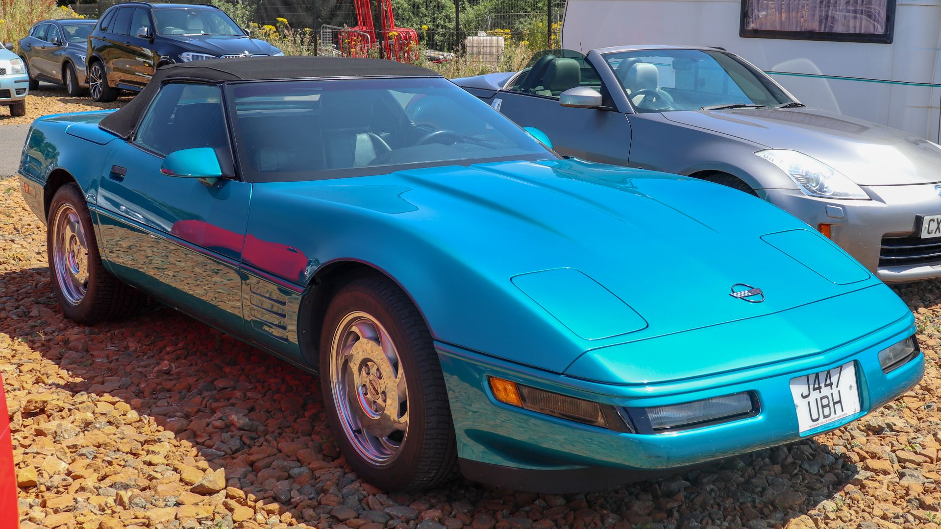 1992 Chevrolet Corvette (C4) Convertible 5.7 Front Taken at the British Motor Museum Old Ford Rally 2018, Gaydon