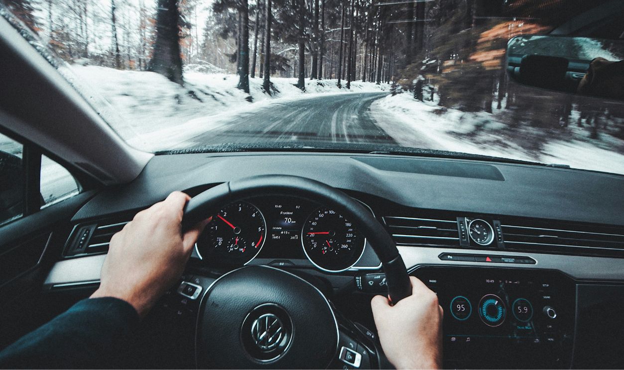 Person driving Volkswagen