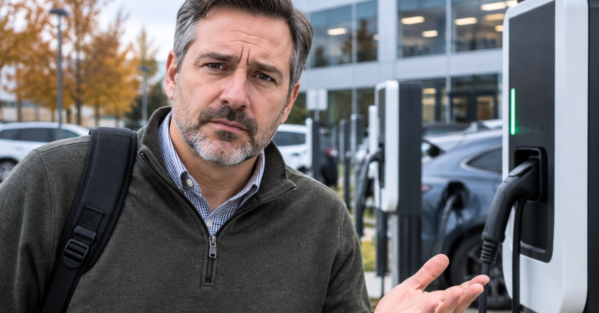 Puzzled Driver at EV Charger
