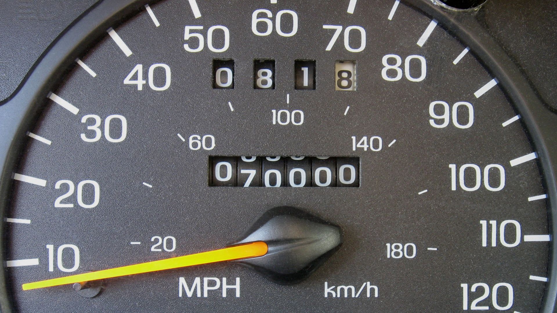 Odometer at 70,000 miles.